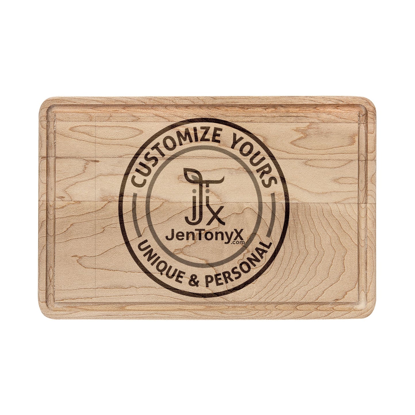 Personalized Engraved Wooden Cutting Board — Custom Name / Logo Serving Board
