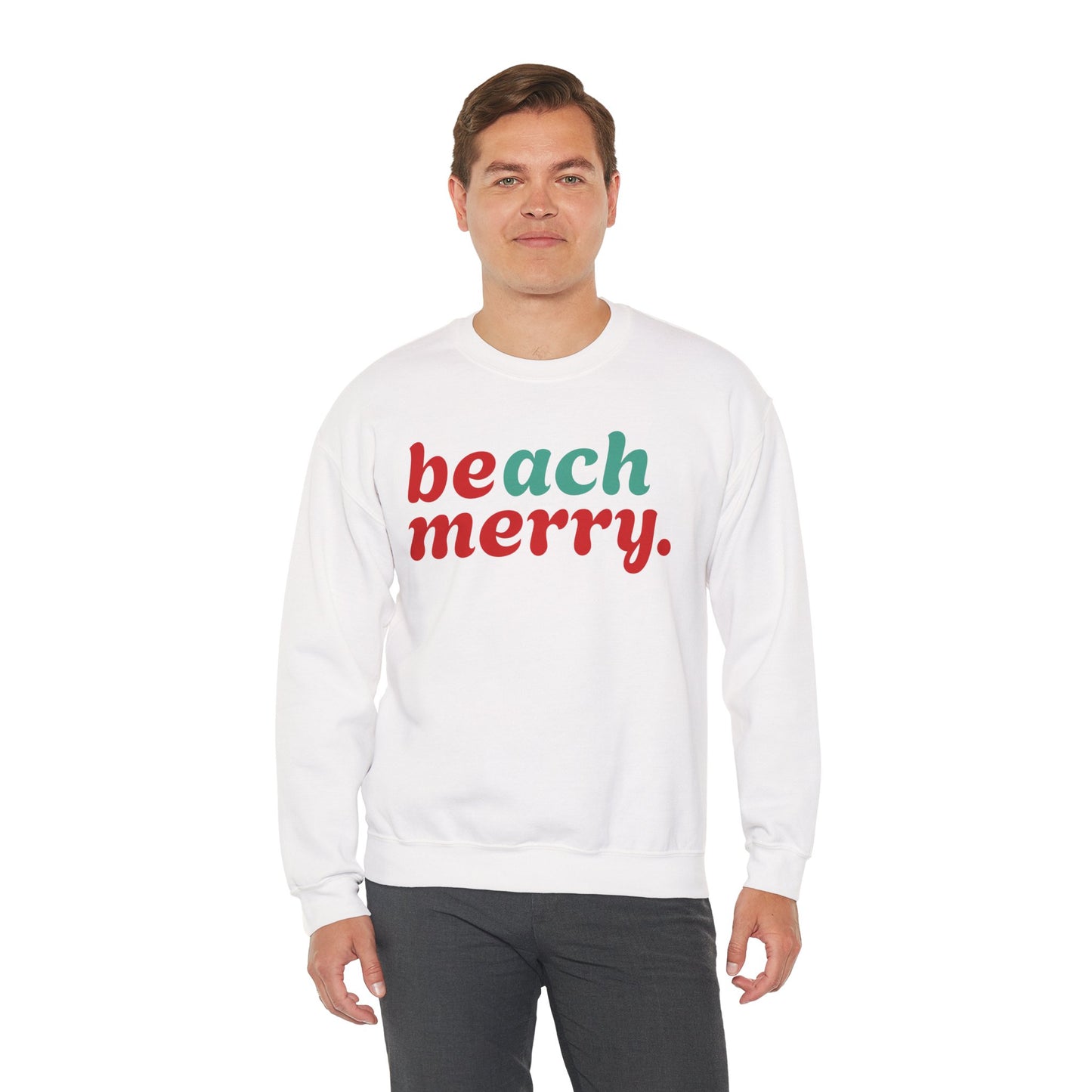 “Beach Merry” — Holiday Cozy Crewneck Sweatshirt