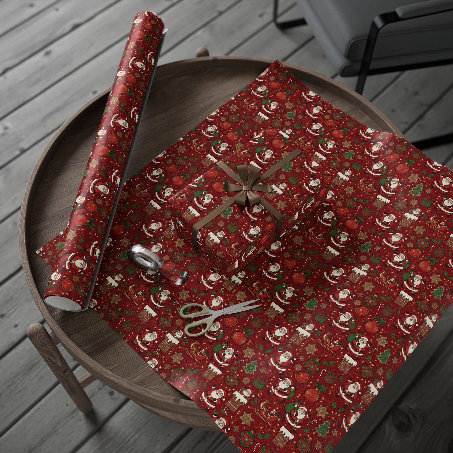 Christmas Santa Print — Holiday Wrapping Paper Rolls