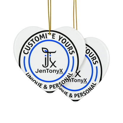 Personalized Ceramic Ornament – Christmas Tree Decoration (Double-Sided)