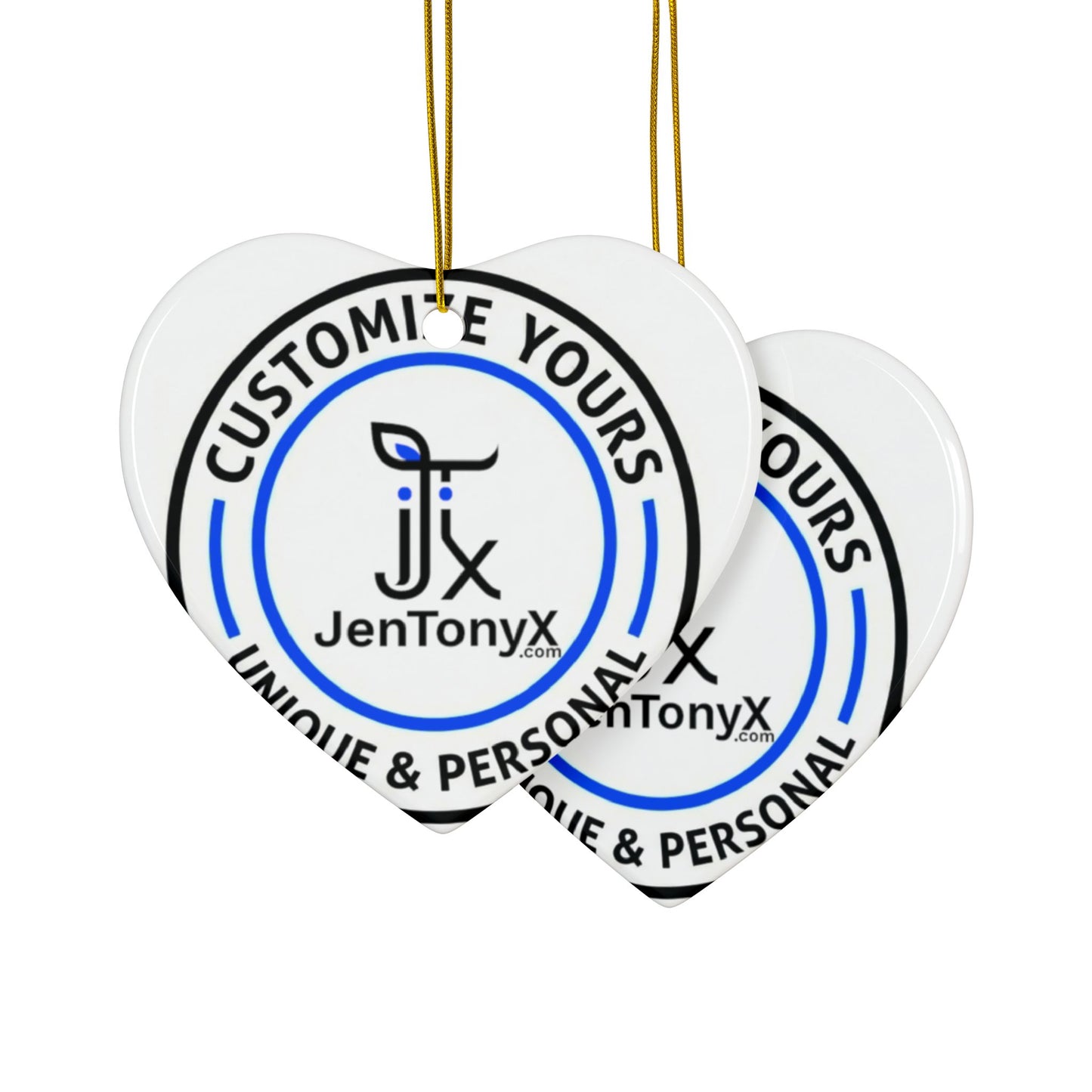 Personalized Ceramic Ornament – Christmas Tree Decoration (Double-Sided)
