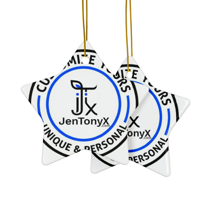 Personalized Ceramic Ornament – Christmas Tree Decoration (Double-Sided)