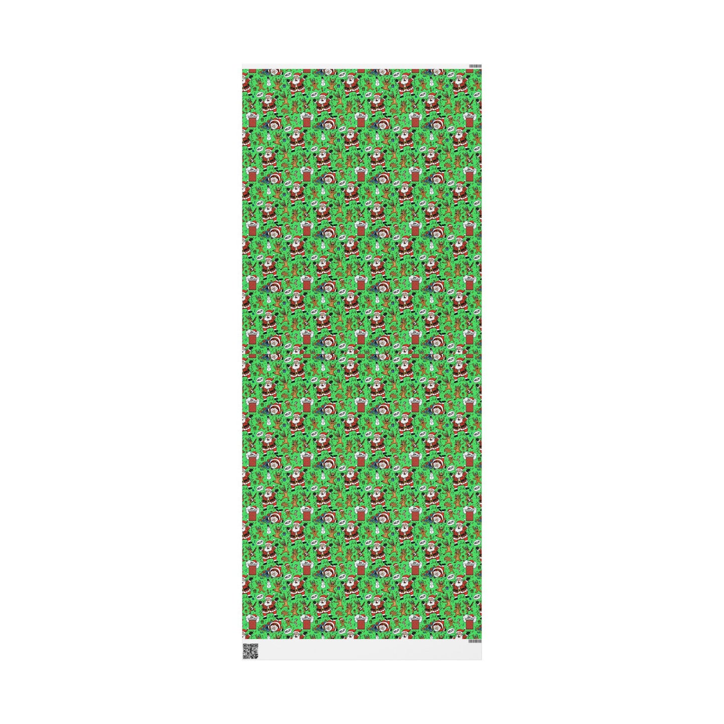 Green Santa & Gingerbread Madness — Holiday Wrapping Paper Rolls