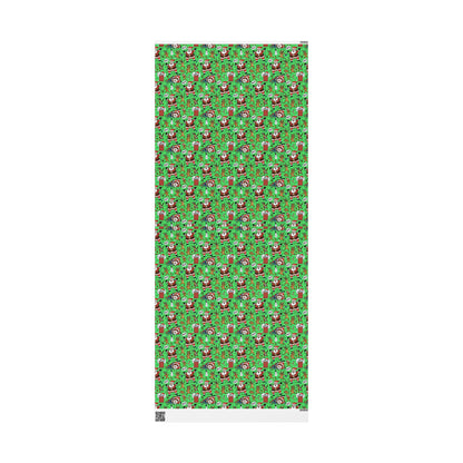 Green Santa & Gingerbread Madness — Holiday Wrapping Paper Rolls