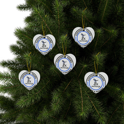 Personalized Ceramic Ornament – Christmas Tree Decoration (Double-Sided)