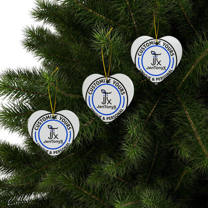 Personalized Ceramic Ornament – Christmas Tree Decoration (Double-Sided)