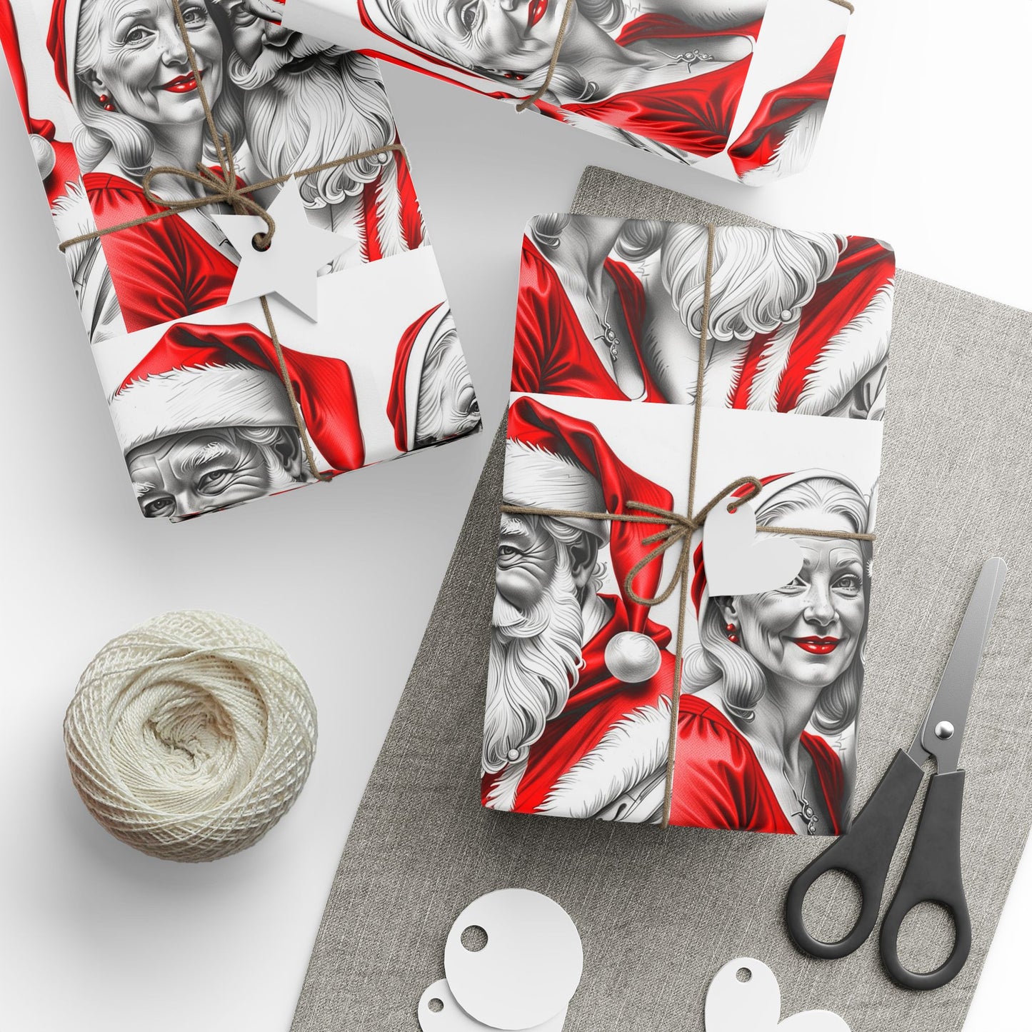 Mr. and Mrs. Claus — Holiday Wrapping Paper Rolls