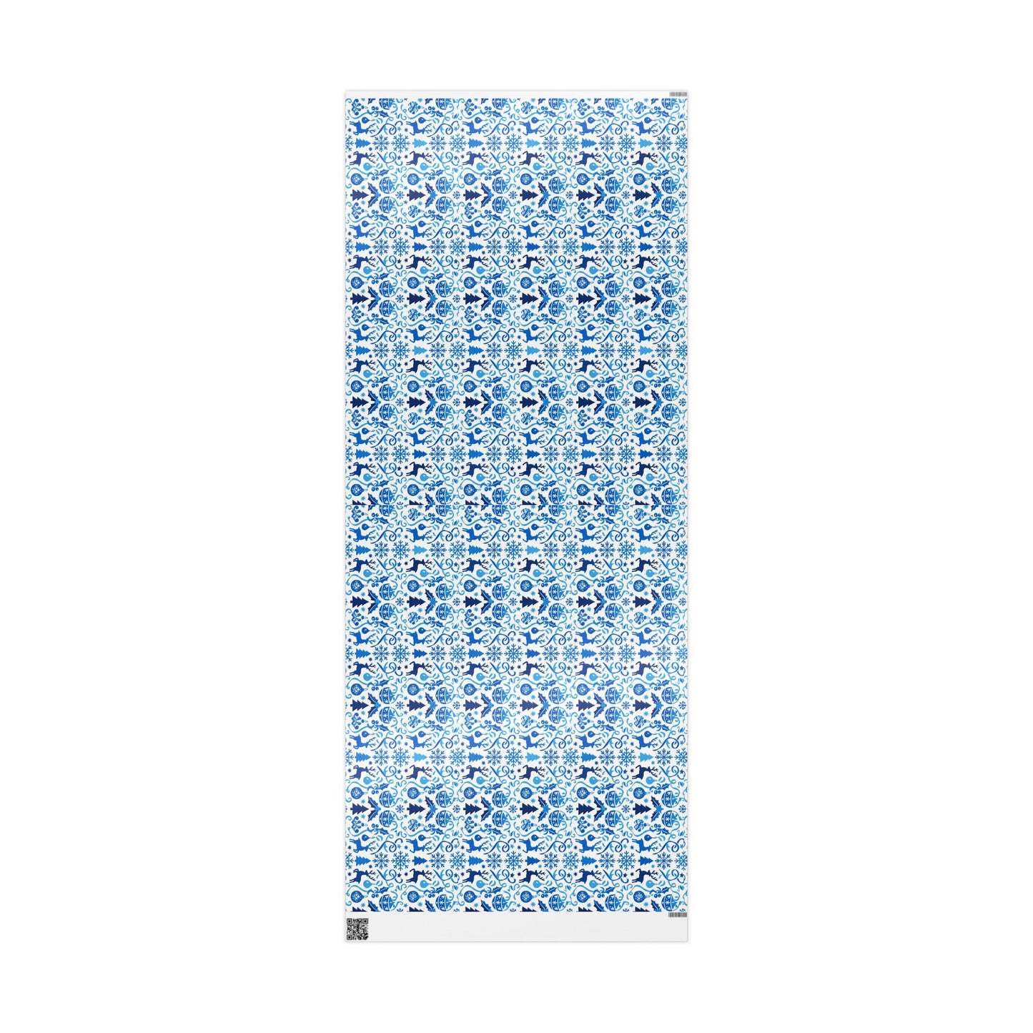 Blue Reindeer Snowflake Gift Wrap — Holiday Wrapping Paper Rolls