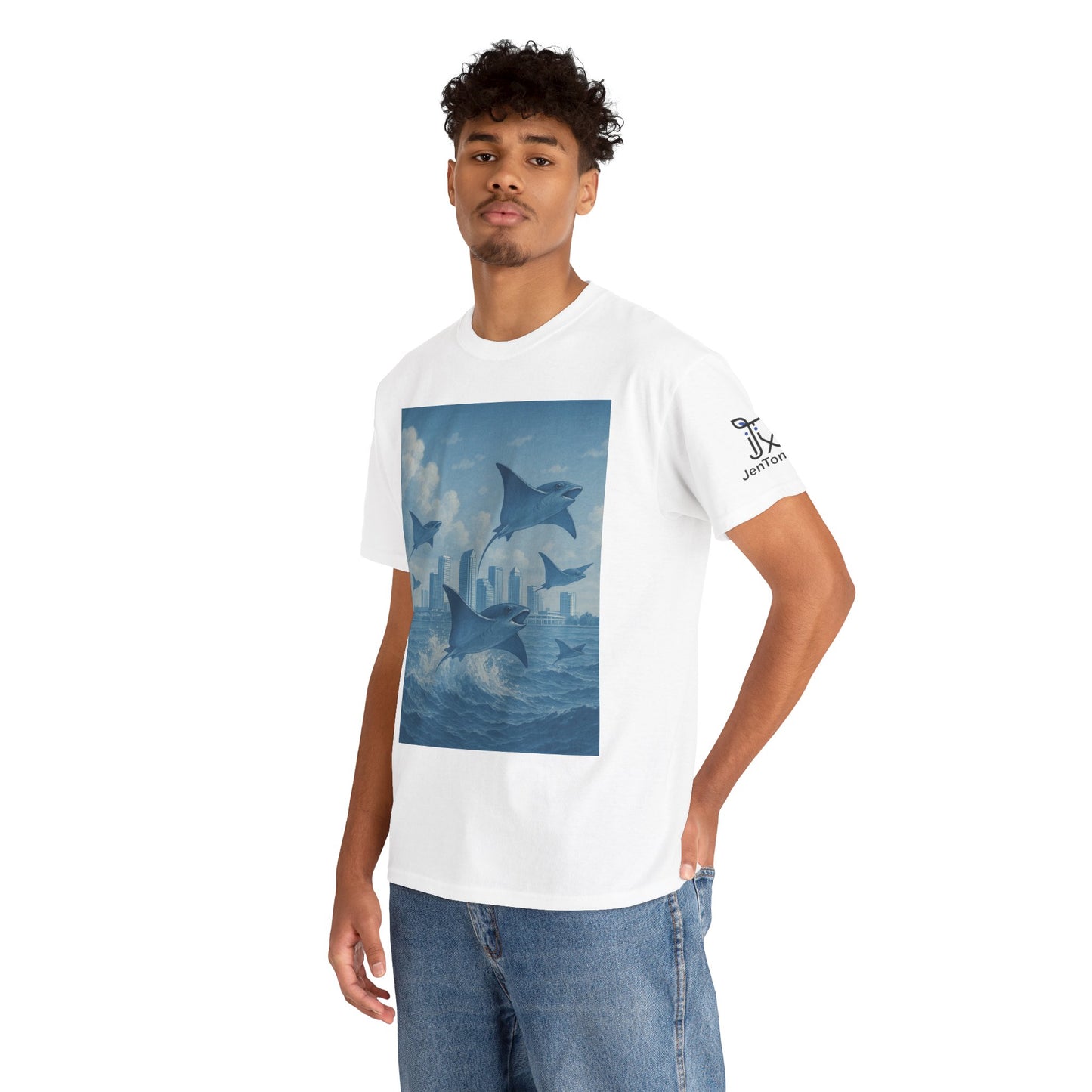 Rise Above - Sting Ray, Ocean Vibe - Cotton T-Shirt - Unisex