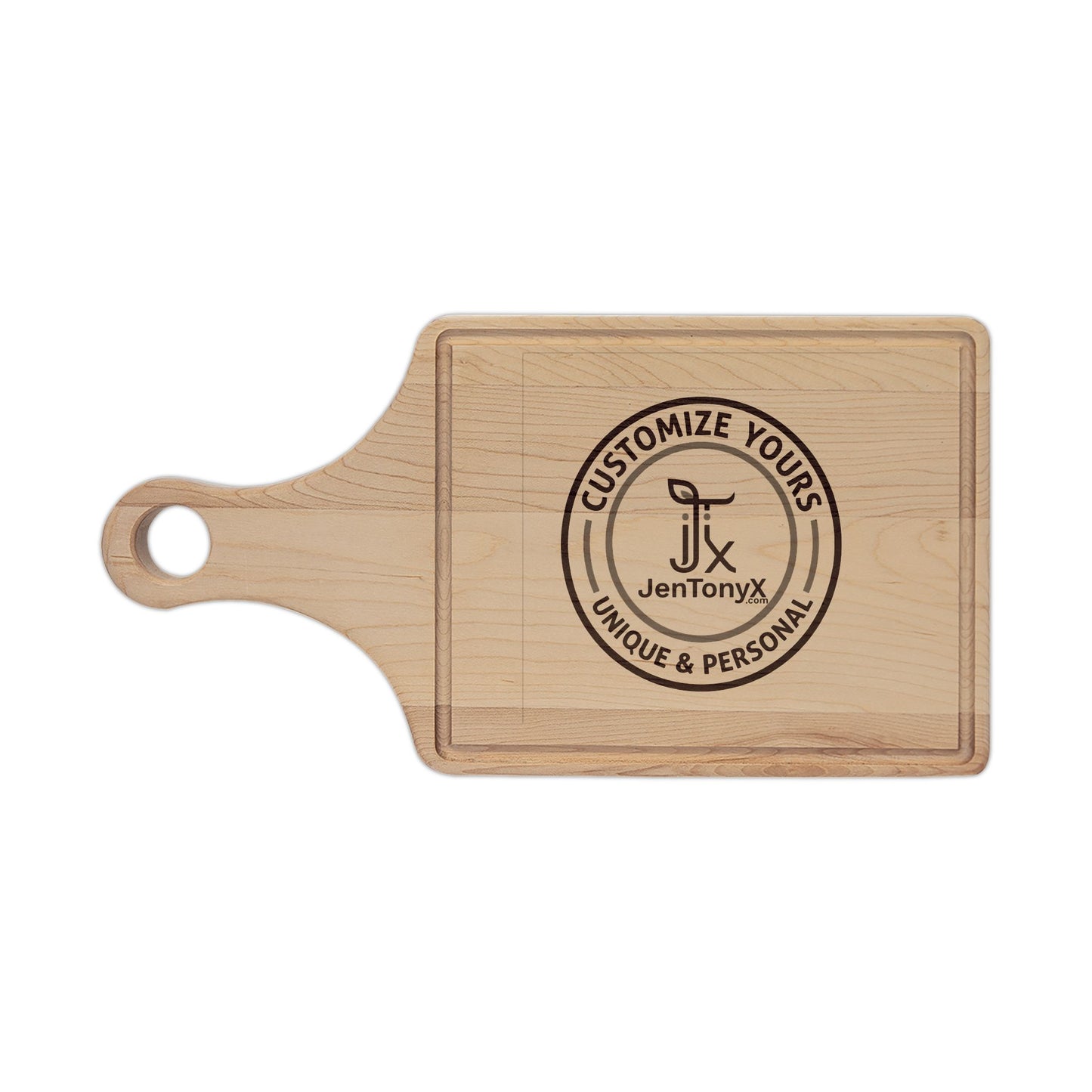 Personalized Engraved Wooden Cutting Board — Custom Name / Logo Serving Board