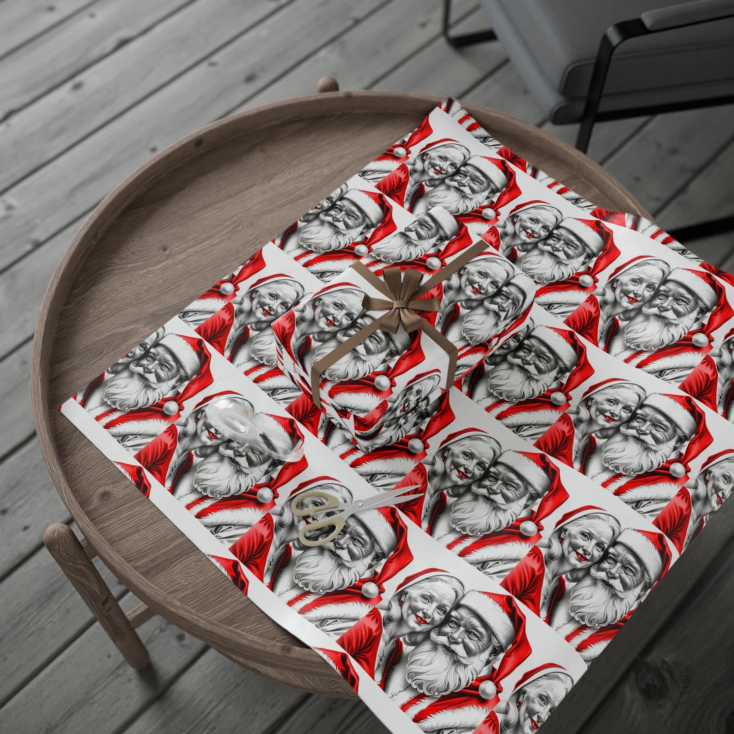 Mr. and Mrs. Claus — Holiday Wrapping Paper Rolls