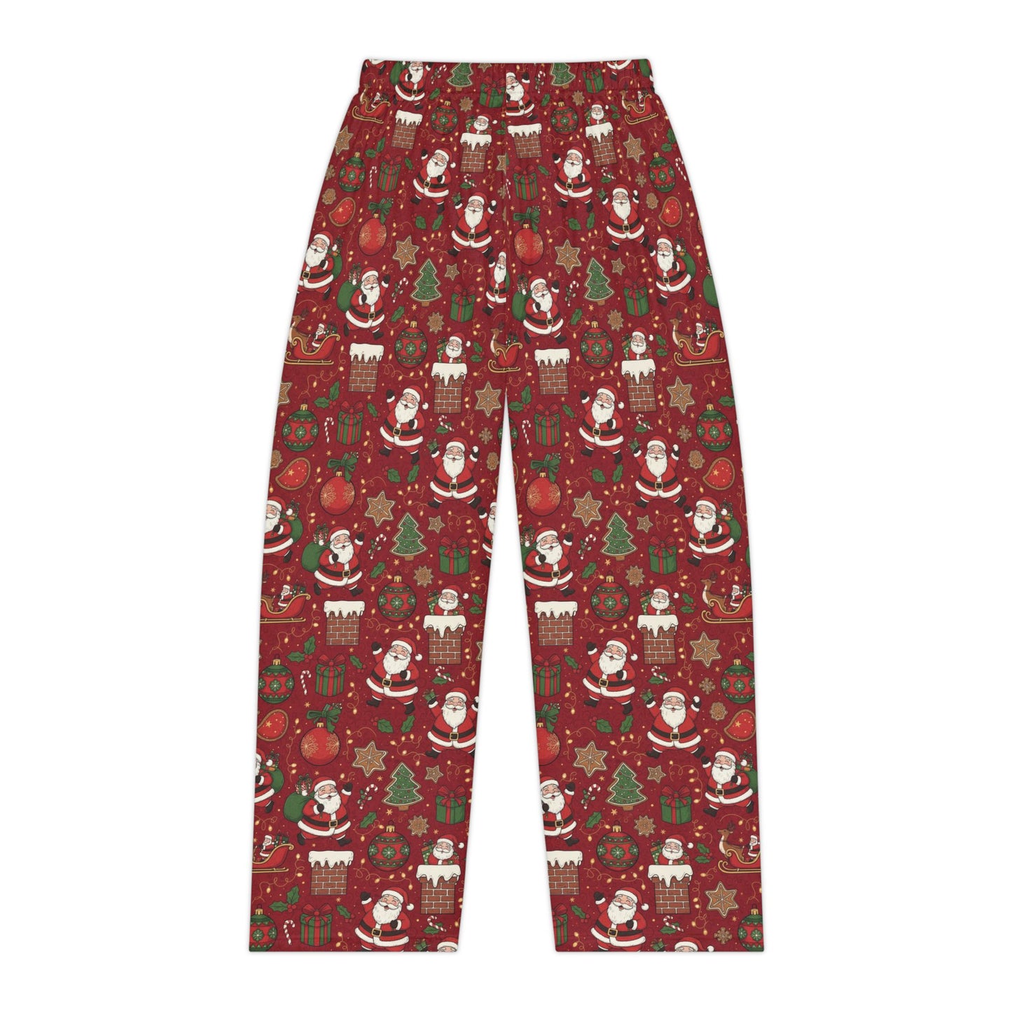Christmas Santa Print — Women's Festive Holiday Pajama, Lounge, Sleepwear Pant