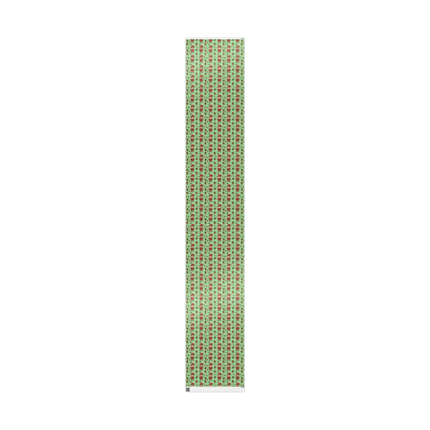 Personalize! Green Pattern with Elves, Presents & Candy Canes — Holiday Wrapping Paper Rolls