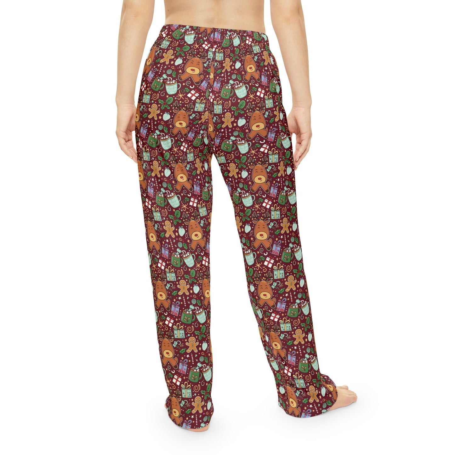 Christmas Cookies & Reindeer — Women's Festive Holiday Pajama, Lounge, Sleepwear Pant