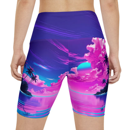 Neon Horizon Workout Shorts