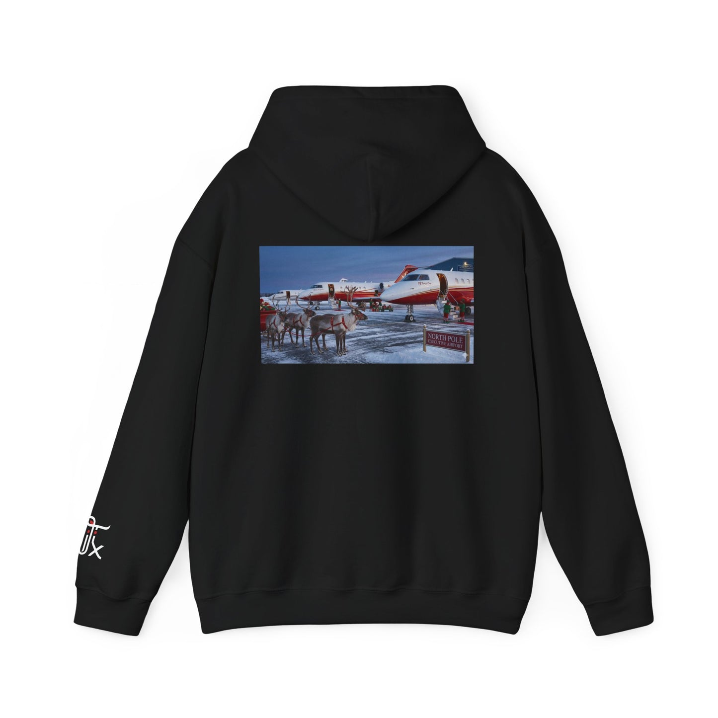 Elf Force One Hoodie — North Pole Executive Airport Crew Sweatshirt