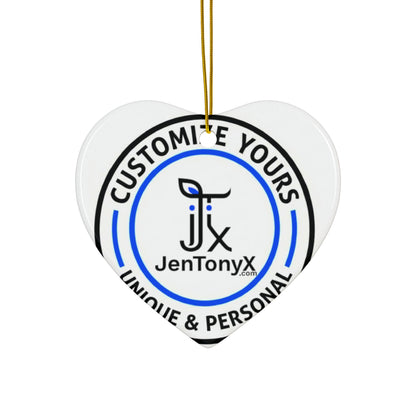 Personalized Ceramic Ornament – Christmas Tree Decoration (Double-Sided)