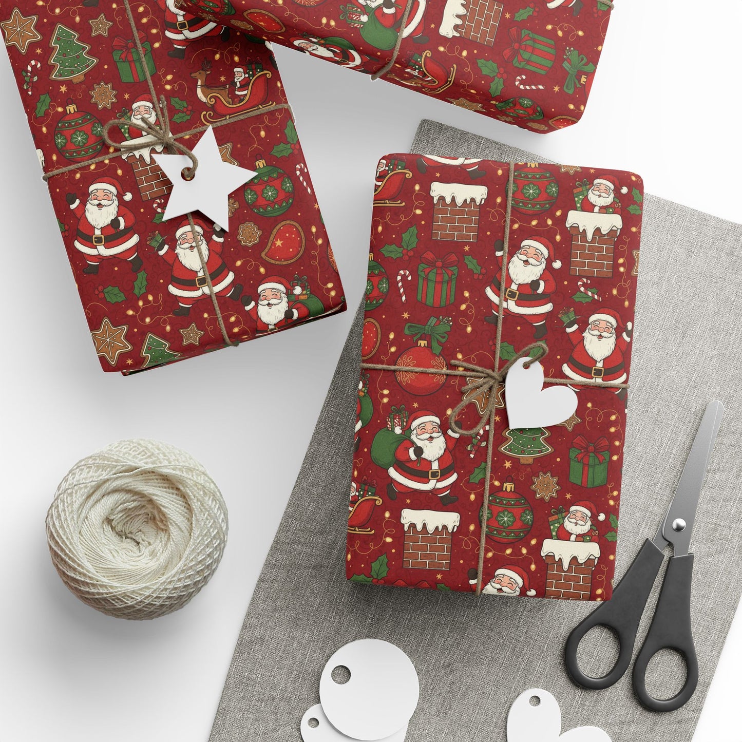Christmas Santa Print — Holiday Wrapping Paper Rolls