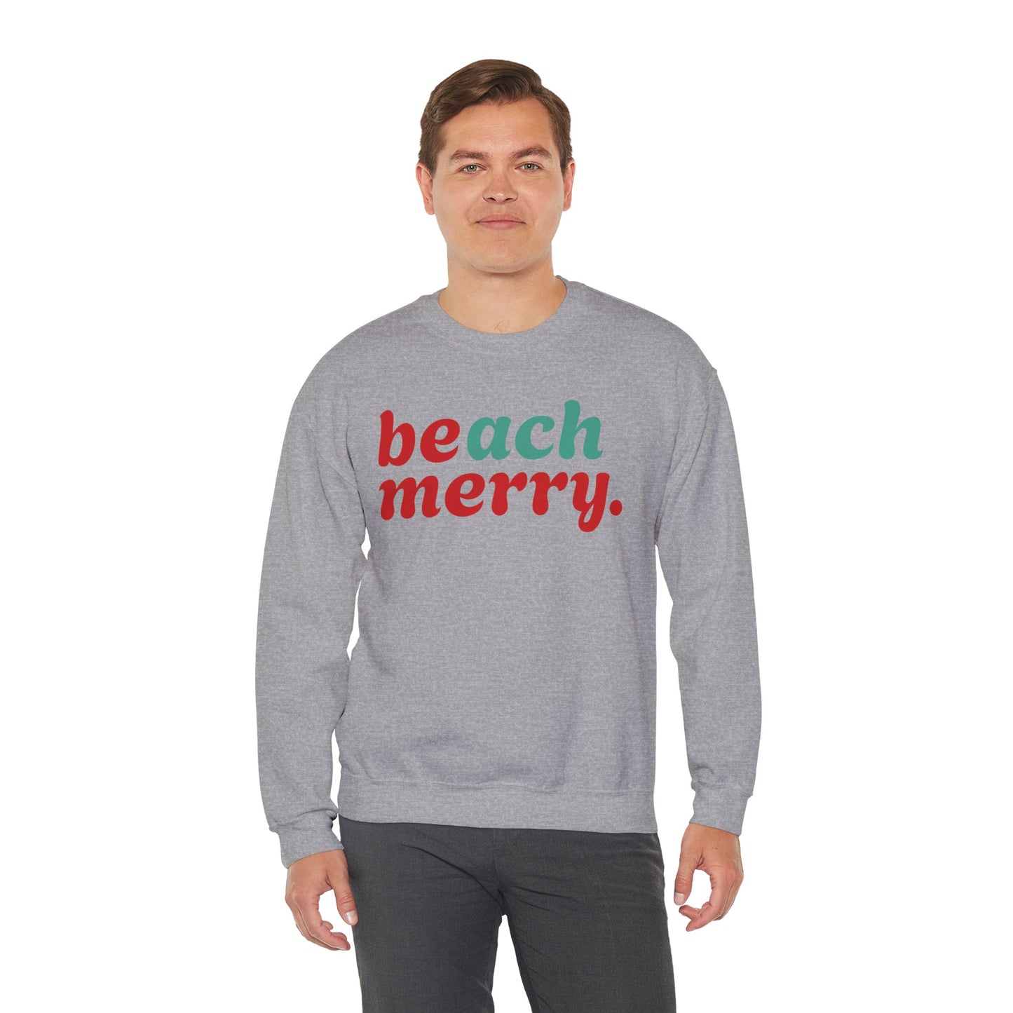 “Beach Merry” — Holiday Cozy Crewneck Sweatshirt
