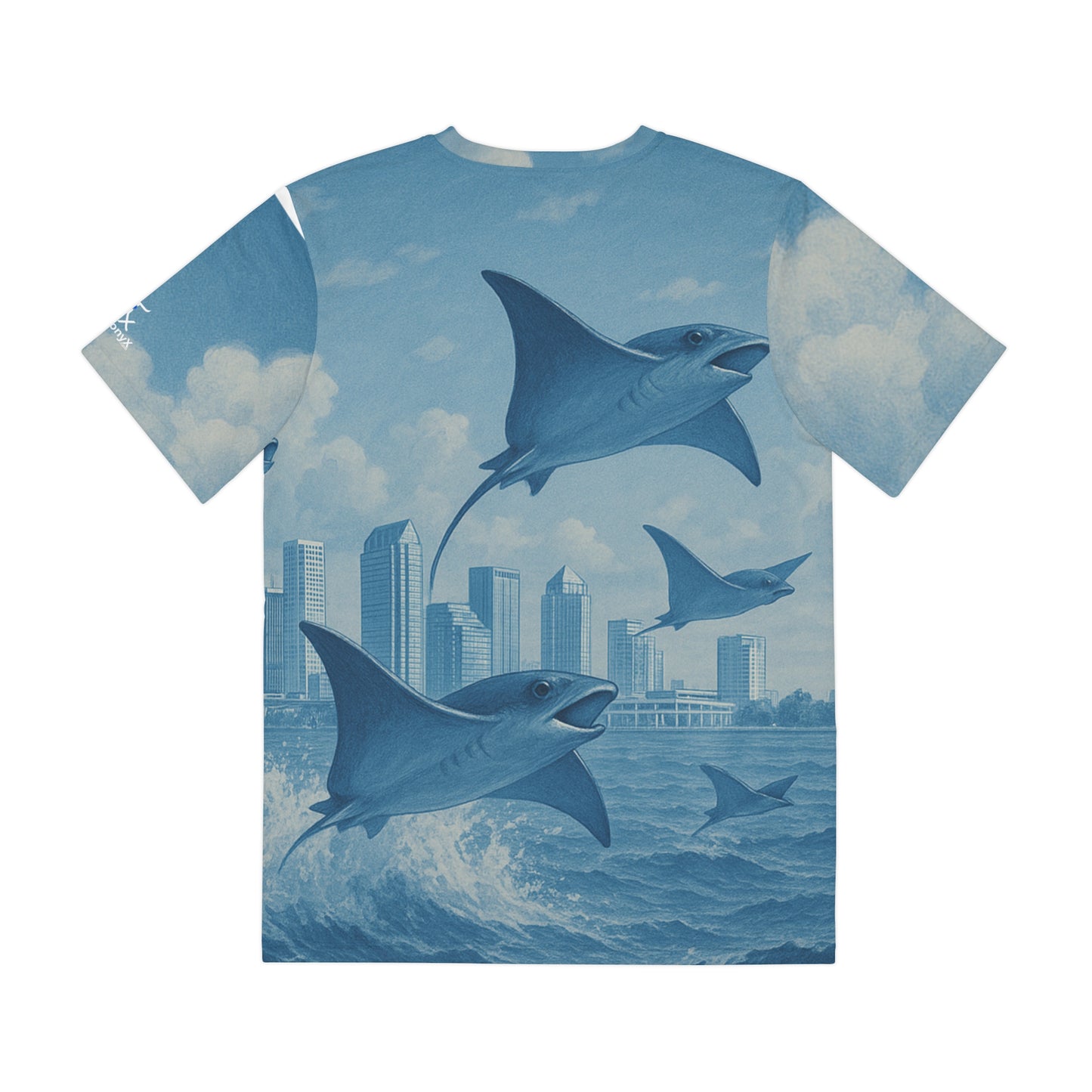 Rise Above - Sting Ray, Ocean Vibe - Quick Dry Sport Poly Tee