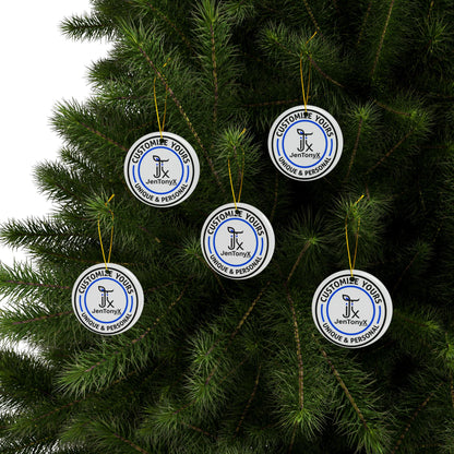 Personalized Ceramic Ornament – Christmas Tree Decoration (Double-Sided)