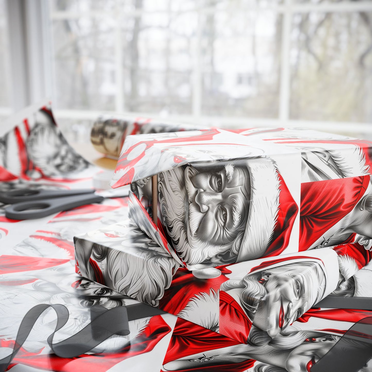 Mr. and Mrs. Claus — Holiday Wrapping Paper Rolls