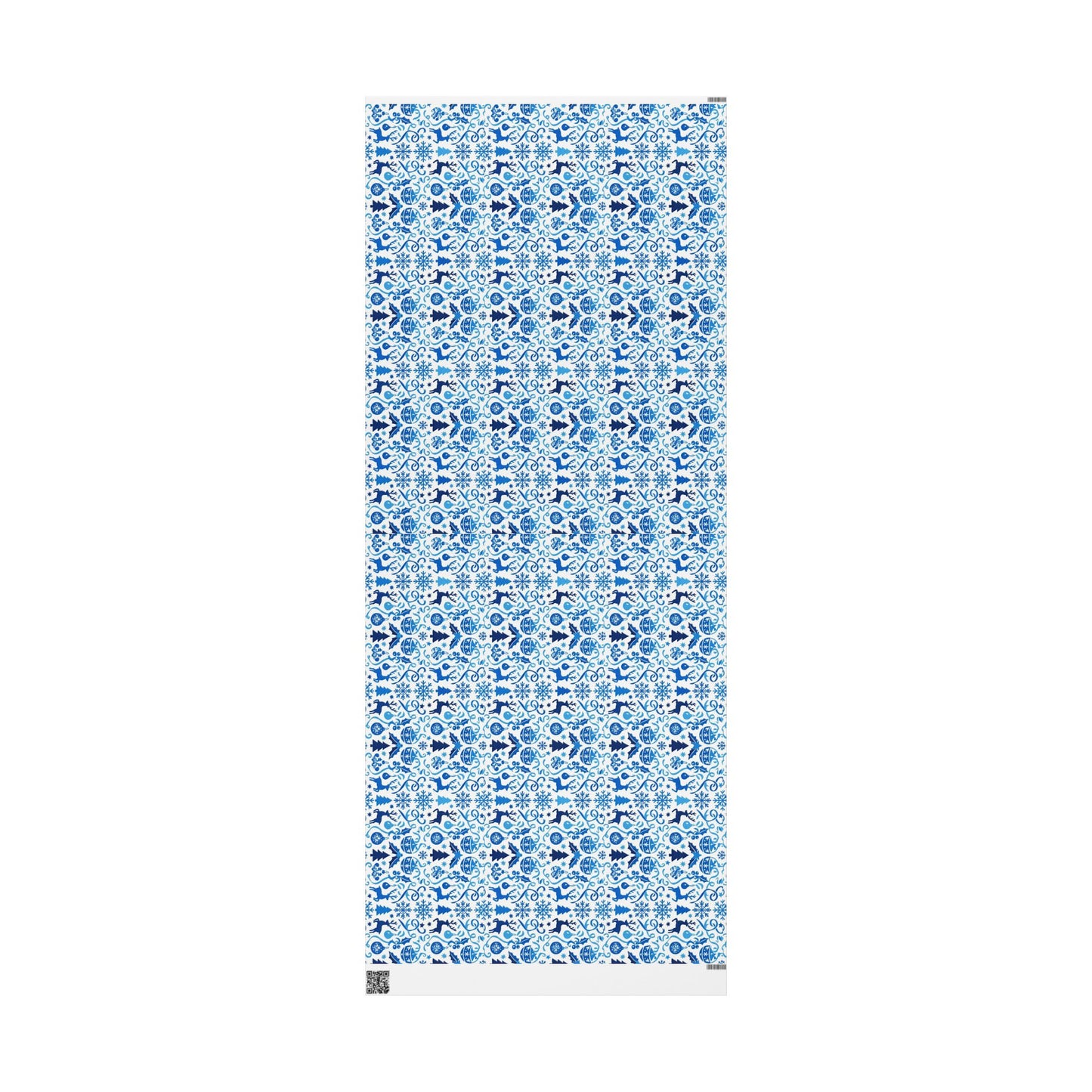 Blue Reindeer Snowflake Gift Wrap — Holiday Wrapping Paper Rolls