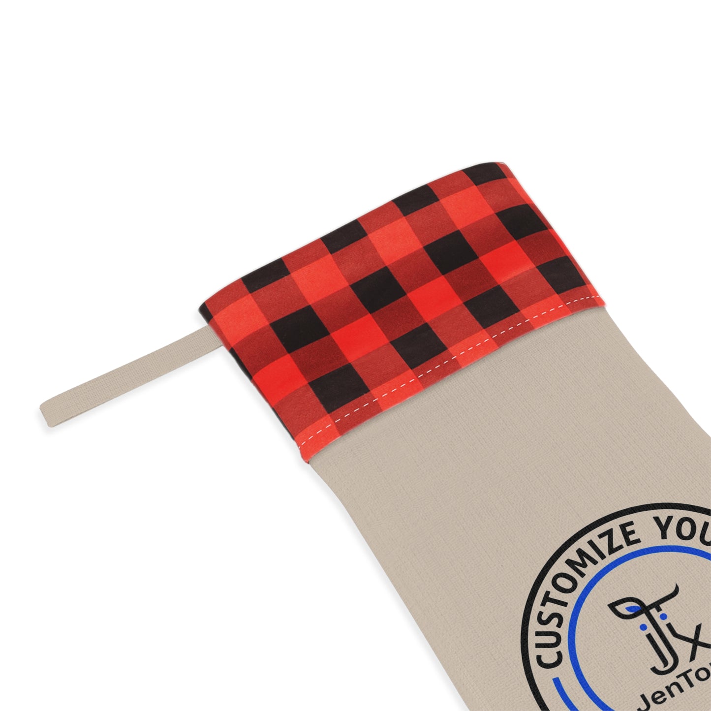 Personalized Plaid Cuff Christmas Stocking – Customizable Holiday Decor