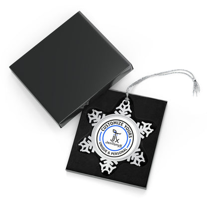 Personalized Pewter Snowflake Ornament – Christmas Tree Decoration