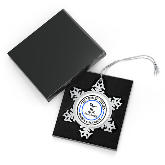 Personalized Pewter Snowflake Ornament – Christmas Tree Decoration