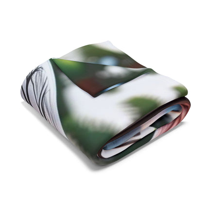 Fleece Blanket - Cozy Winter Wonderland Snow Globe Design