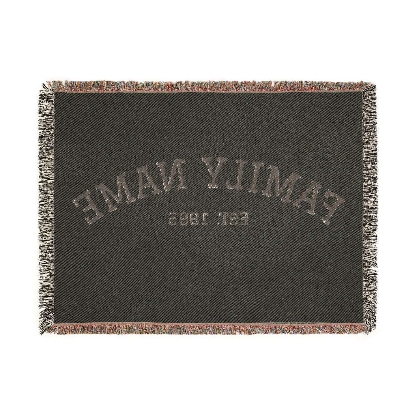 Personalized Family Name Woven Blanket - Classic Est. Year Throw