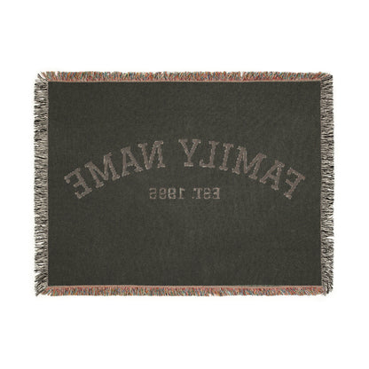 Personalized Family Name Woven Blanket - Classic Est. Year Throw
