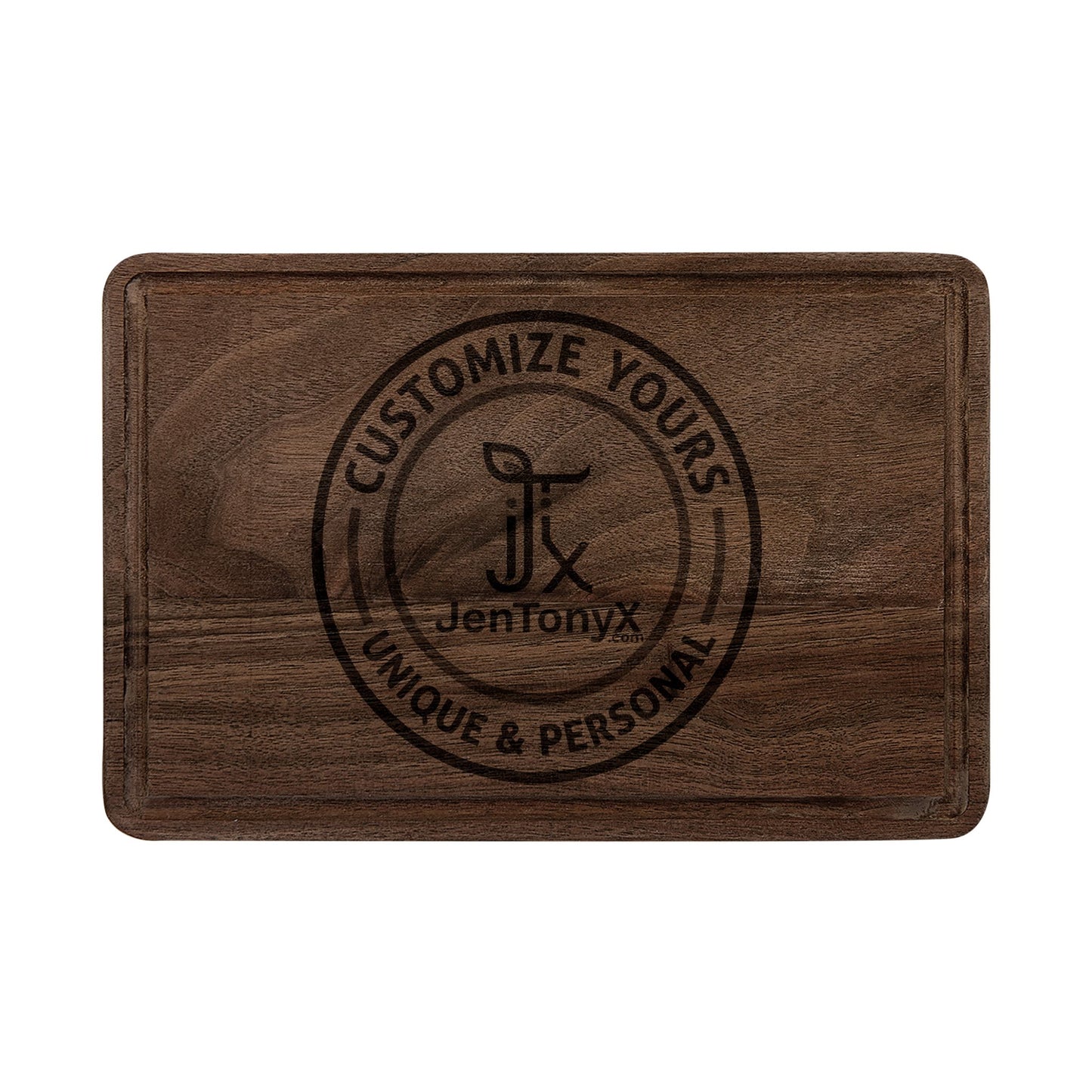 Personalized Engraved Wooden Cutting Board — Custom Name / Logo Serving Board