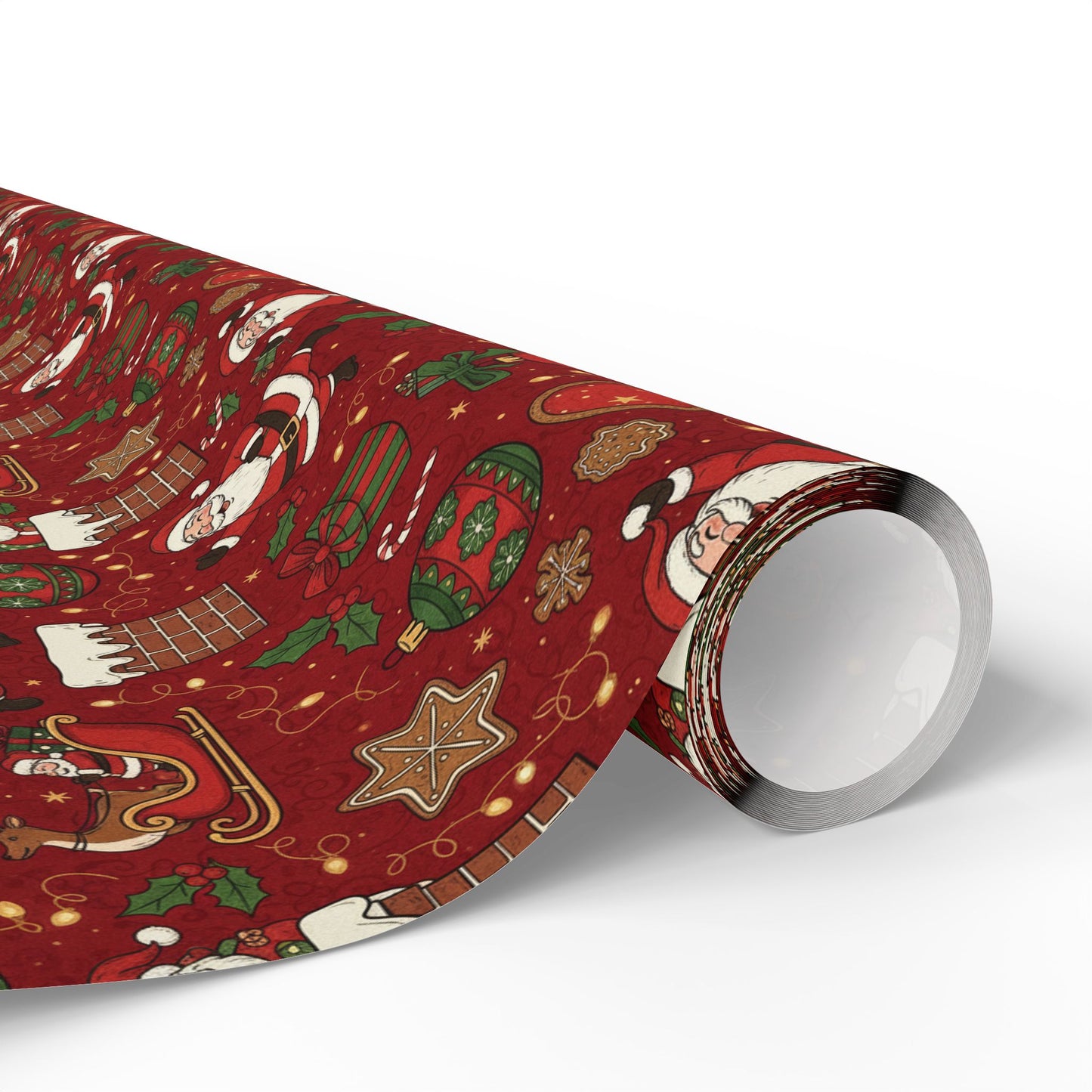 Christmas Santa Print — Holiday Wrapping Paper Rolls