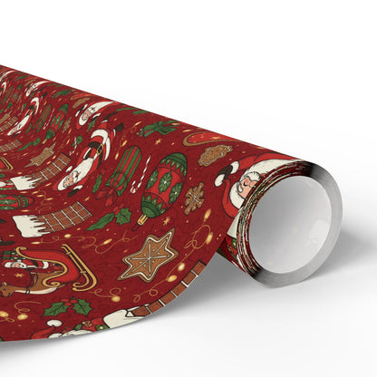 Christmas Santa Print — Holiday Wrapping Paper Rolls