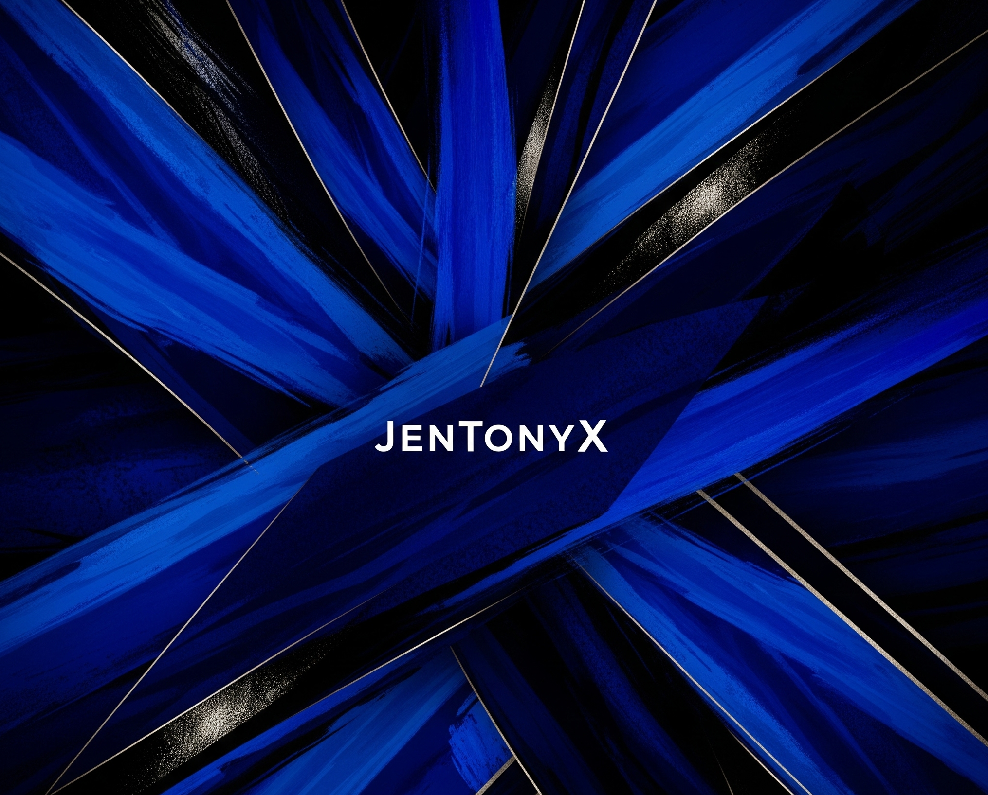 Blue abstract design with 'JENTONYX' logo in the center